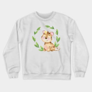 Watercolor Leopard Cub Crewneck Sweatshirt